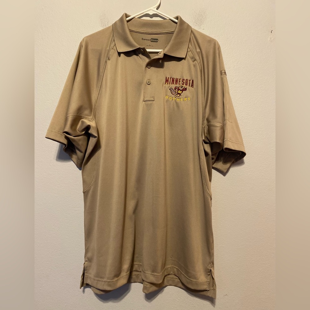 Minnesota Golden Gophers Polo Shirt Mens Large Chest Embroidered Corner Stone